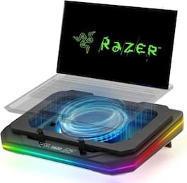 HongFei - Cooling Pad for Razer Blade 18 16 14 15 Pro 17 Gaming Laptop, Ultra Powerful Booster Turbo Cooling Fan, 6 RGB Modes - Black