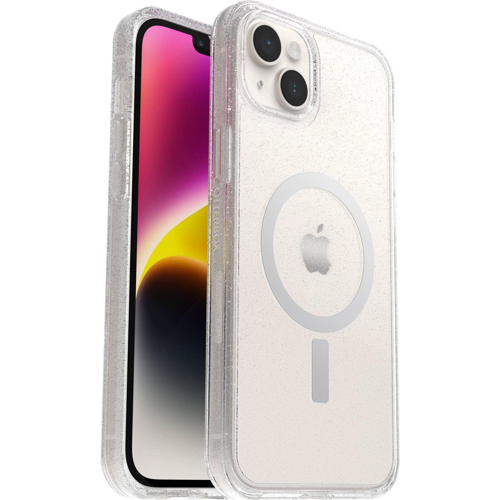 Left. OtterBox - Symmetry Series+ for MagSafe Hard Shell for Apple iPhone 14 Plus - Stardust.