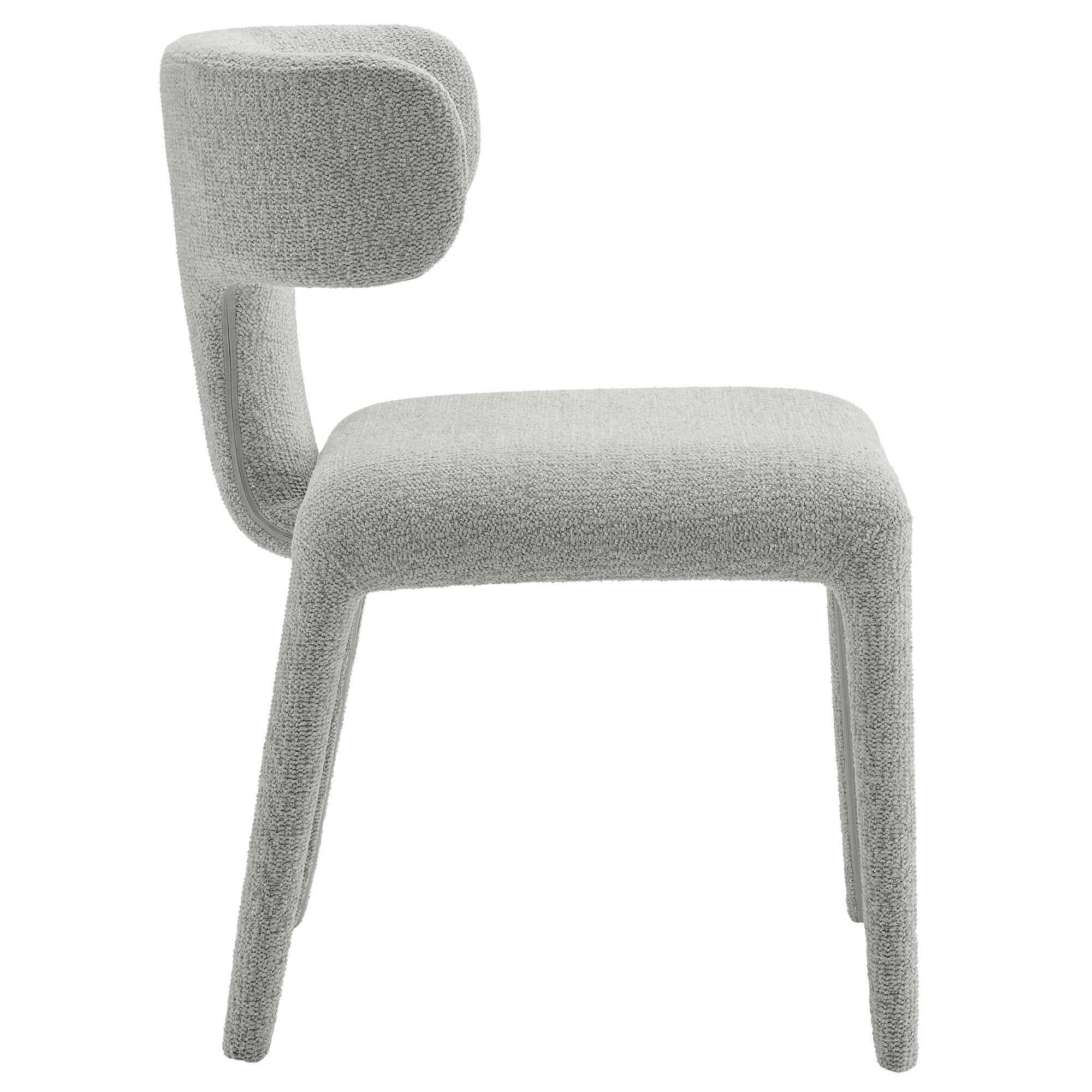 Alt View 2. Modway - Stellan Curved Back Boucle Upholstered Dining Chair Set of 2 by Modway - Gray.