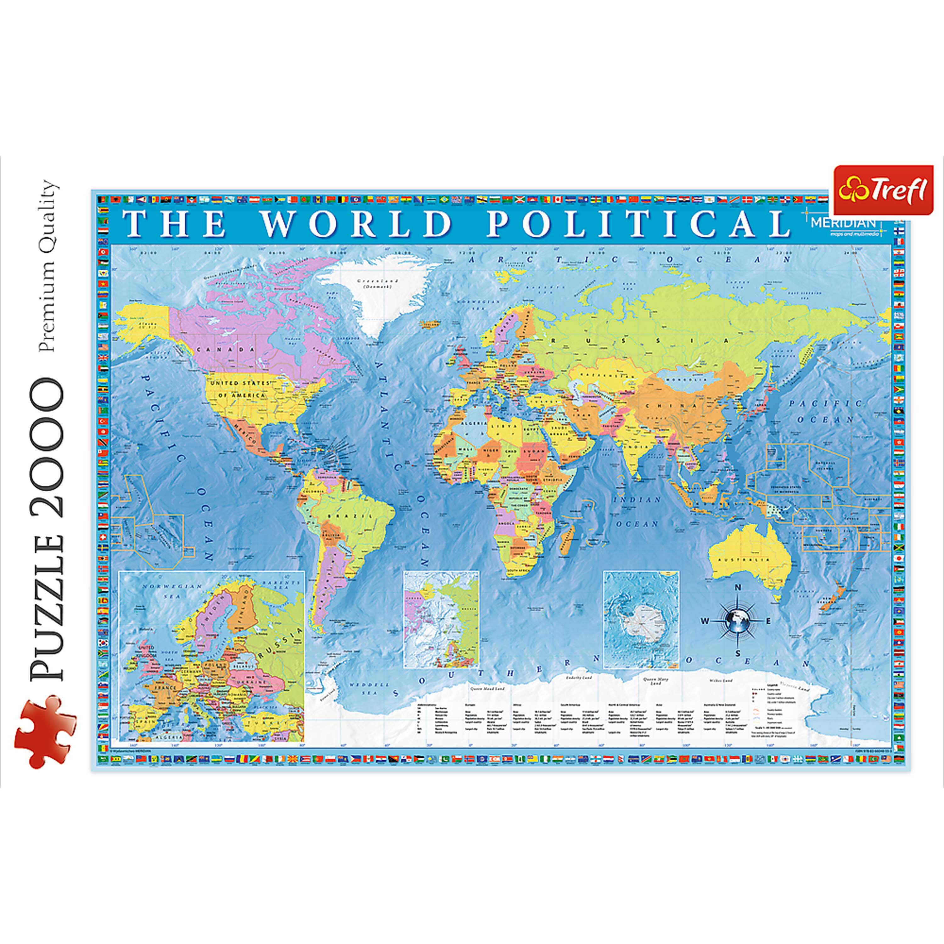 Quality Premium 2000 PUZZLE  
Trefl  
THE WORLD POLITICAL MERIDIAN  

PACIFIC OCEAN  
INDIAN OCEAN  
ATLANTIC OCEAN  
ARCTIC OCEAN  
NORTHERN OCEAN  

Trefl  
Premium Quality