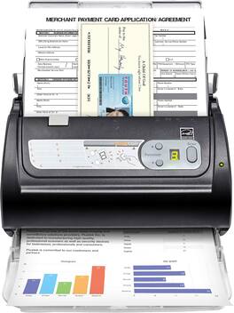 Plustek - PS188 High Speed Double-Sided Color Document Scanner, w, 30 Pages Per Minute, Support Windows 7/8/10/11