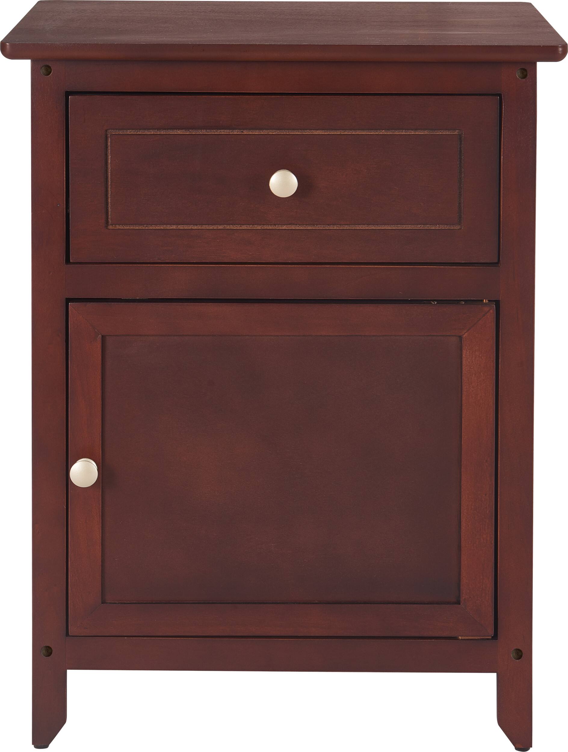 Front. Click Decor - Alcott Side Table with Single Drawer and Storage - Walnut.