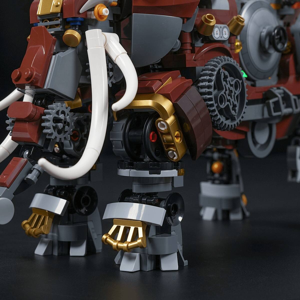 Alt View 3. Lumibricks - Steampunk Mechanical Elephant Building Set, 1055-Piece Collectible Model with LED Lights for Adults 16+.