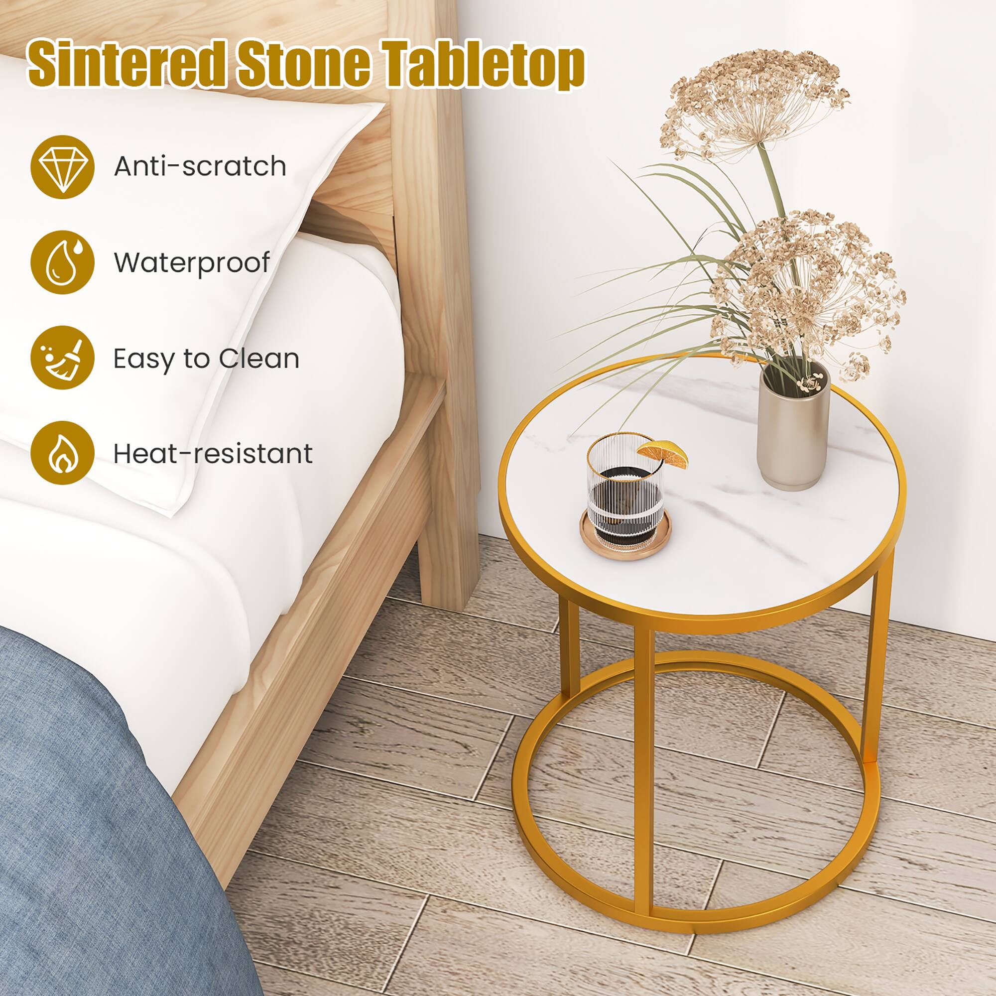 Sintered Stone Tabletop

- Anti-scratch
- Waterproof
- Easy to Clean
- Heat-resistant