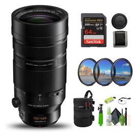 Panasonic - LUMIX (H-RSA100400) 100-400mm, F4.0-6.3 II ASPH, Micro Four Thirds Camera Lens - Black