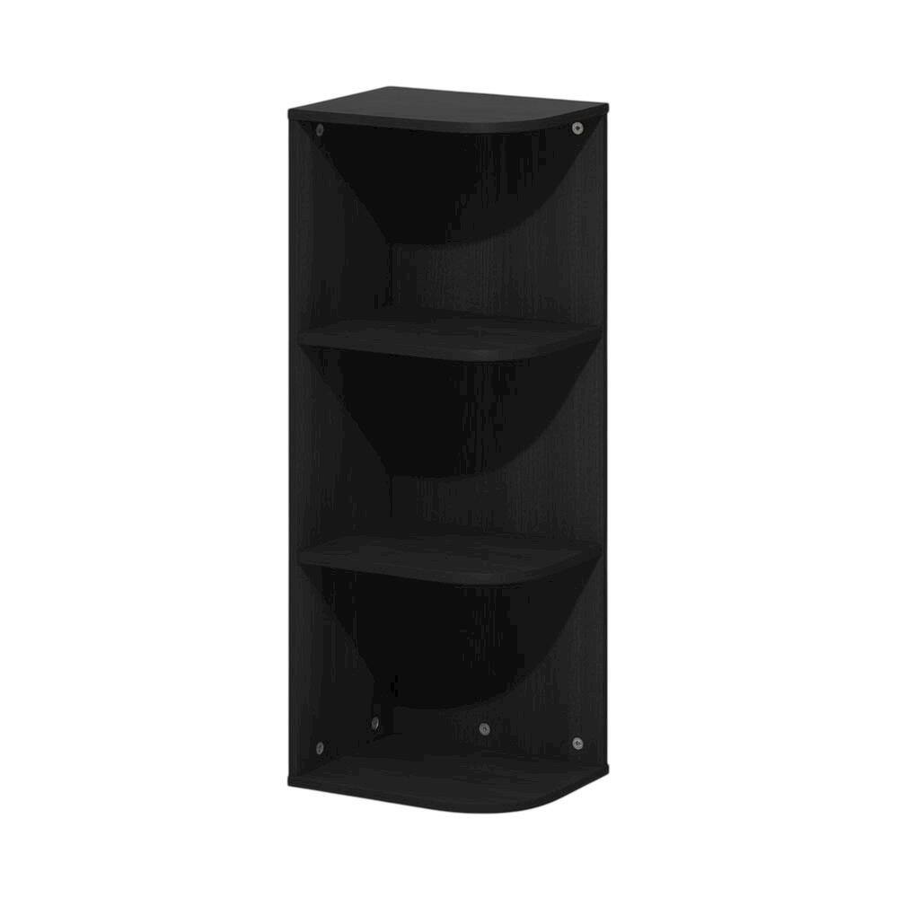 Back. FurniFact - Blackwood 3-Tier Corner Bookcase with Open Shelves for Space Efficiency - Blackwood.