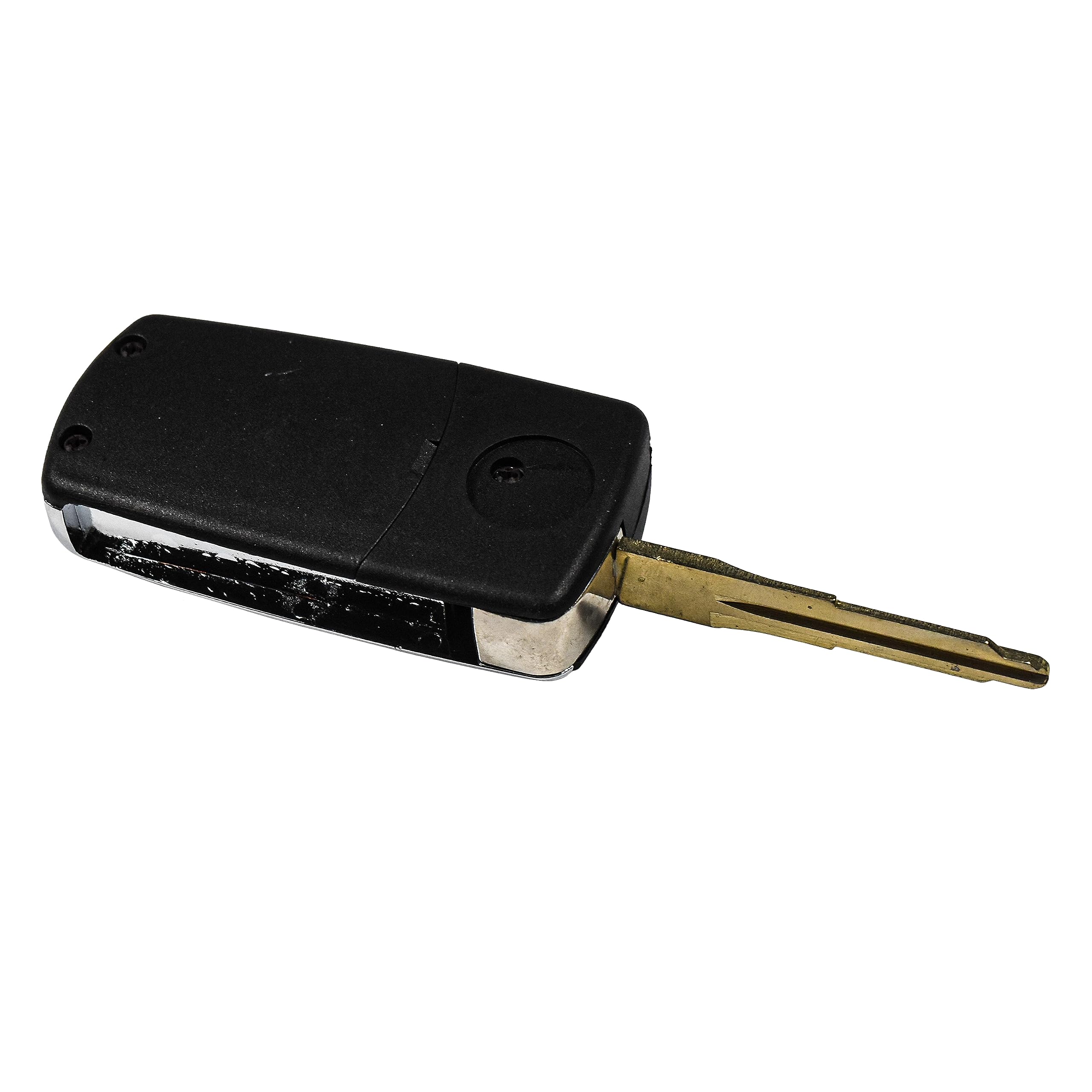Back. HQRP - Folding Flip Key Fob Shell Case, 2-Button, Uncut Blade - for Mitsubishi Lancer 2002-2010 - Black.
