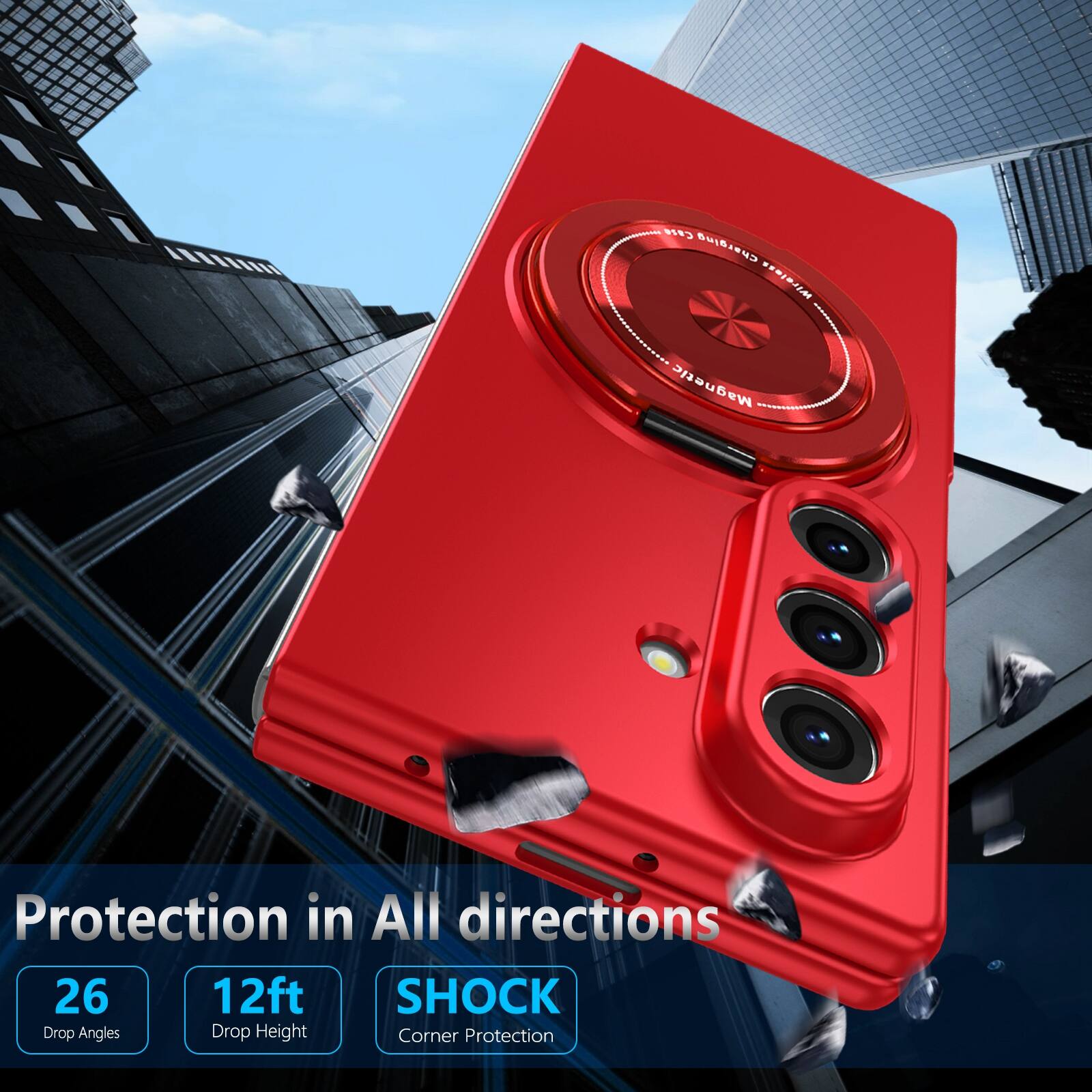 Protection in All directions

26 Drop Angles

12ft Drop Height

SHOCK Corner Protection