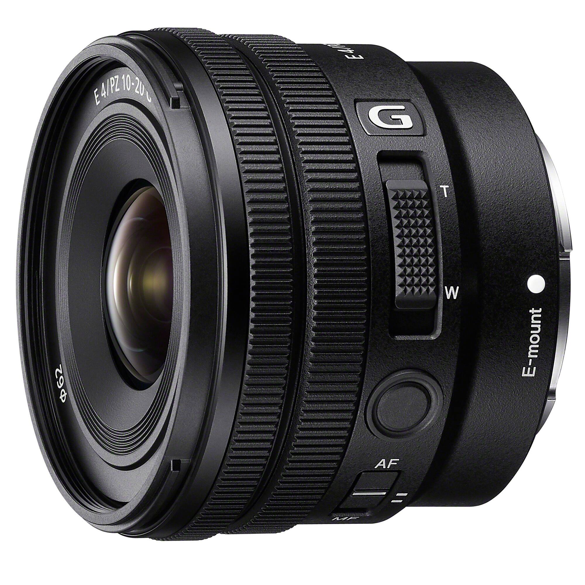 The image features a close-up of a camera lens, specifically a Canon lens. The lens has a large aperture, making it suitable for low light situations. The lens is designed for the E-mount system, which is compatible with Sony cameras. The lens has a focal length of 10-20 millimeters, making it a versatile option for various photography needs. The lens also has an autofocus feature, ensuring sharp and clear images.