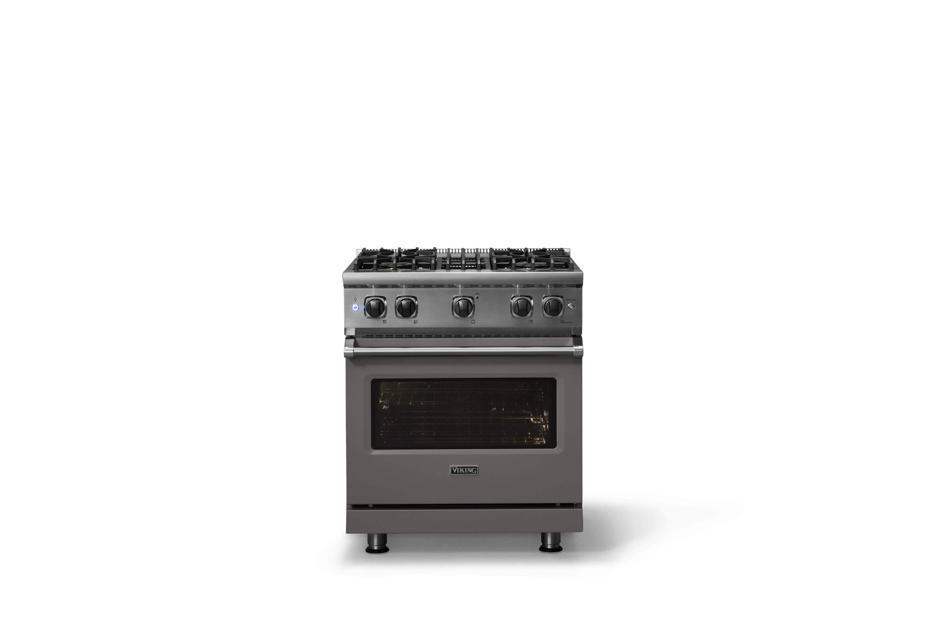 Alt View 1. Viking - Professional 5 Series 4.0 Cu. Ft. Freestanding Gas Convection Range - Damascus Gray.