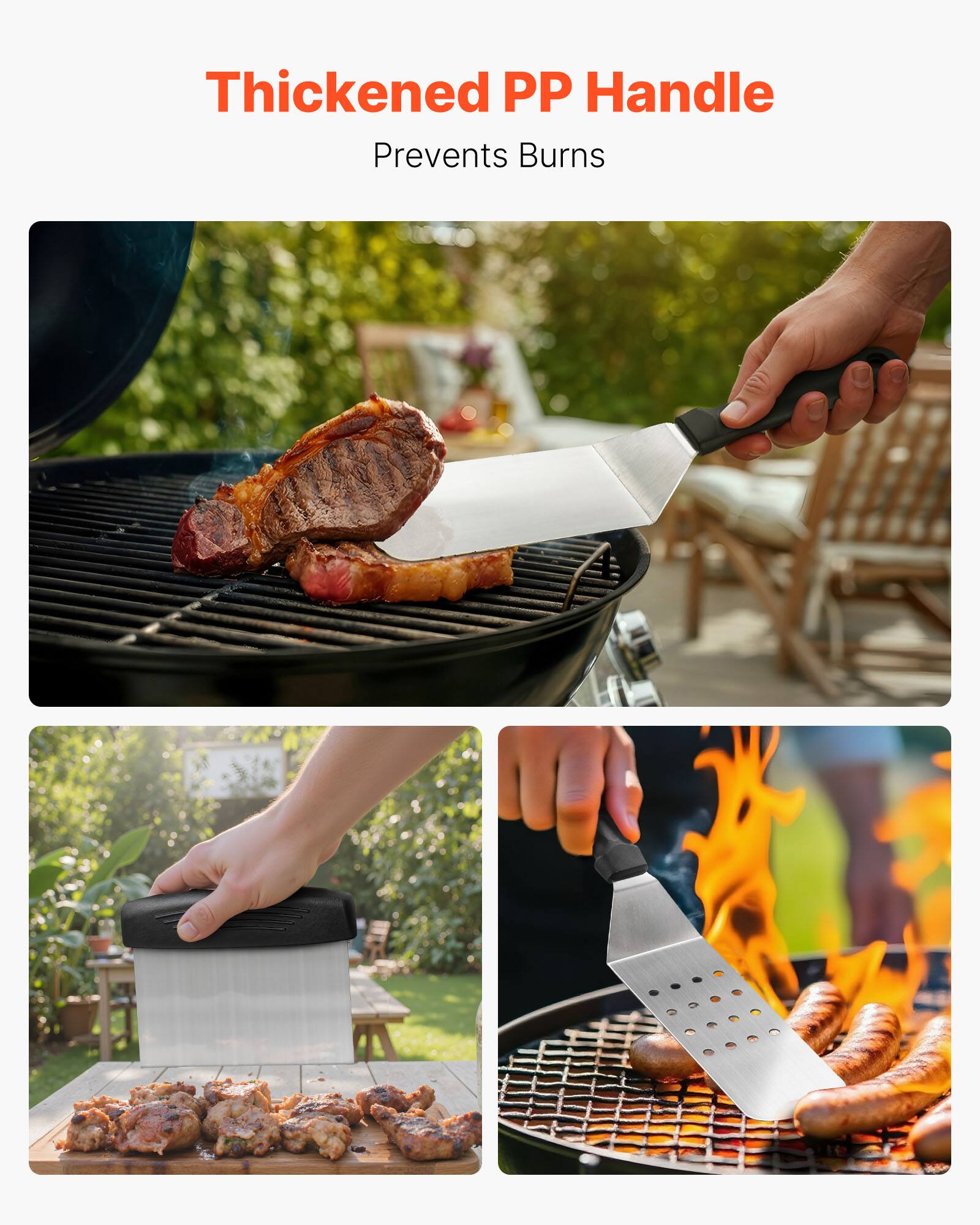 Thickened PP Handle  
Prevents Burns