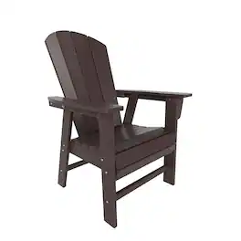 WestinTrends - Malibu Outdoor Patio HDPE Plastic Adirondack Dining Chair - Dark Brown
