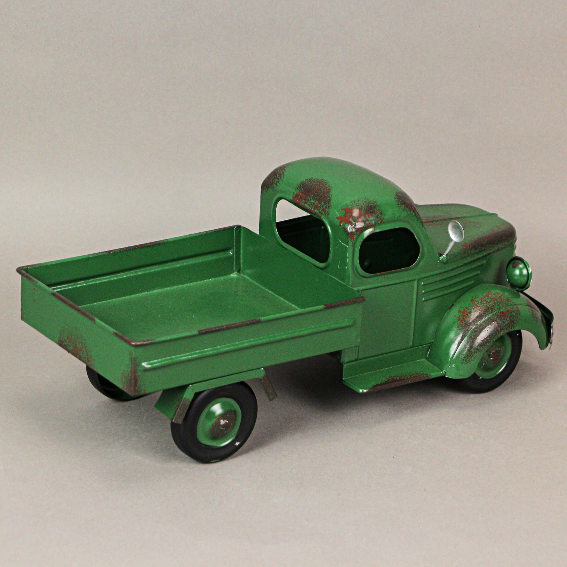 Alt View 2. Zeckos - 14 In Long Green Rustic Metal Decorative Vintage Pickup Truck Planter Farmhouse - Green.