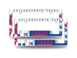 Rico Industries - Philadelphia 76ers (Set of 2) Chrome Metal License Plate Frames - Multi