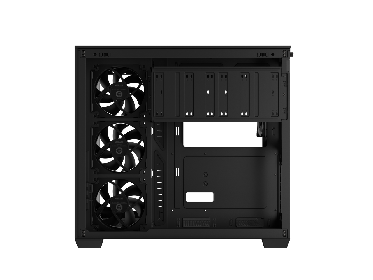 Alt View 10. ASUS - ASUS A32 PLUS ATX Case, 360mm Radiator, 420mm GPU, Dual-Chamber Cooling, 4 ARGB Fans - Black.