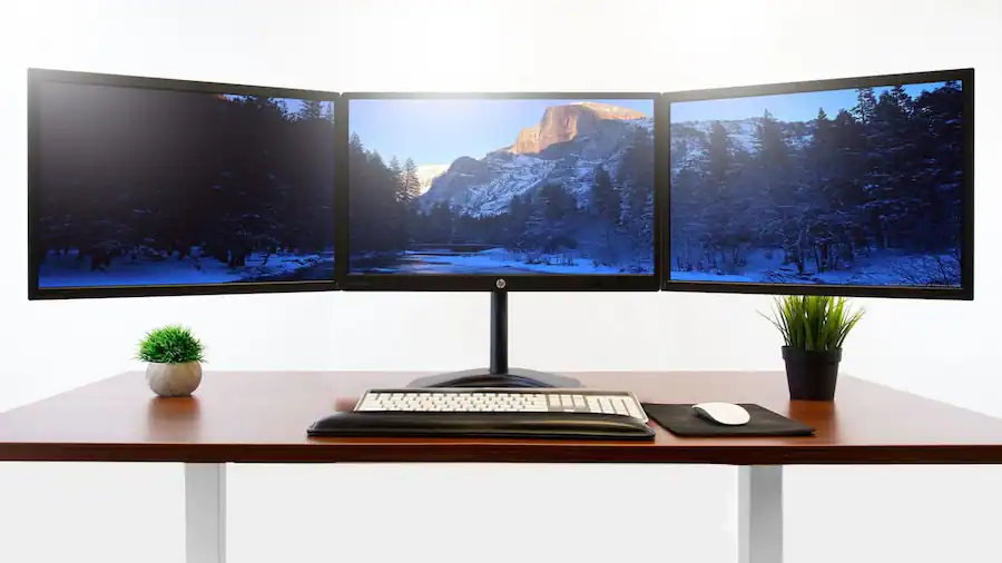 Mount It! Freestanding Triple Monitor Desk Stand for 19″–27″ Screens ...