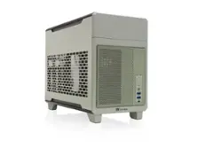 Thermaltake - TR100 SFF mITX Mini Tower PC Case with PCIe 4.0 Riser Cable Included - Matcha Green - Front_Zoom