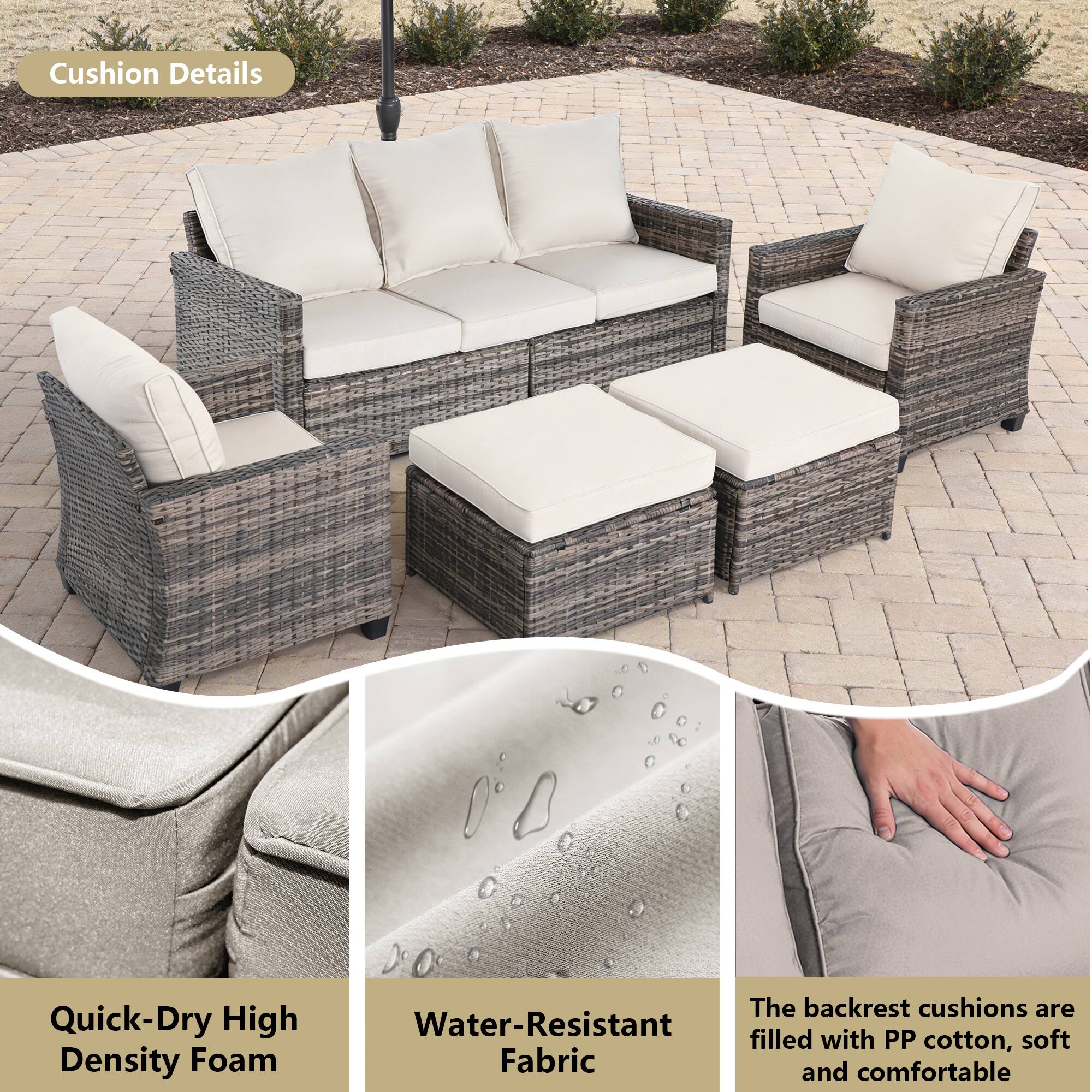 Cushion Details

Quick-Dry High Density Foam

Water-Resistant Fabric

The backrest cushions are filled with PP cotton, soft and comfortable