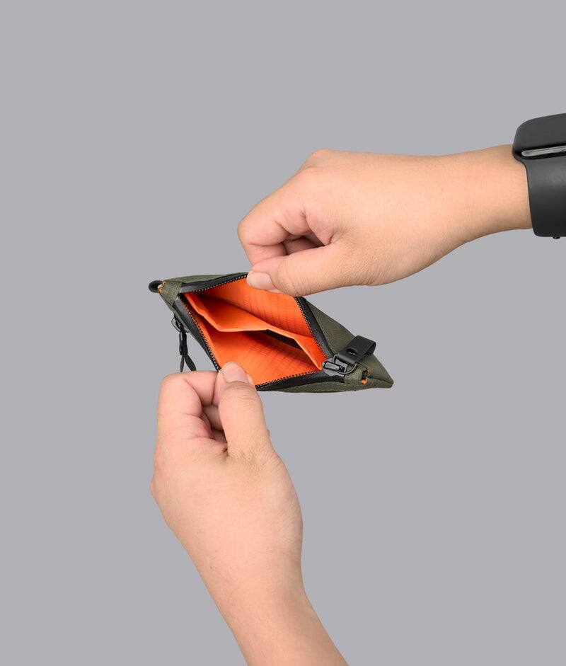 Alt View 1. ALPAKA - Zip Pouch Pro RFID Wallet Pouch, Fits 4-12 Cards, Cash/Coin Pocket, 3 External EDC Slots - Green Ultradyne 100D.