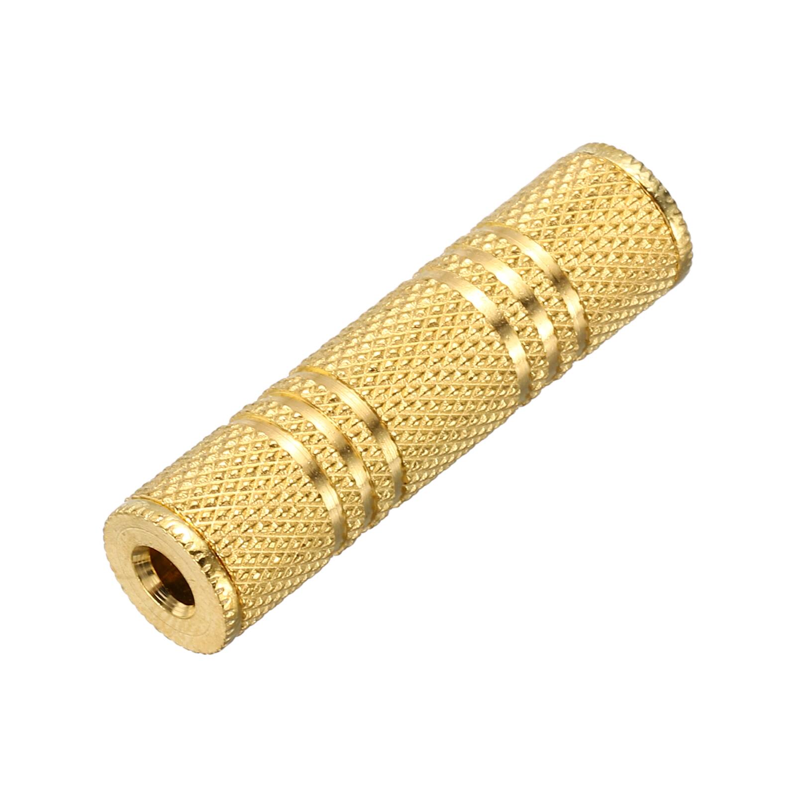 Front. Unique Bargains - 1pc TRS3.5mm F to F Adapter Stereo Zinc Alloy Gold Plating for Audio Headphone/MP3/MP4/PC/Car Signal Conversion - Gold.