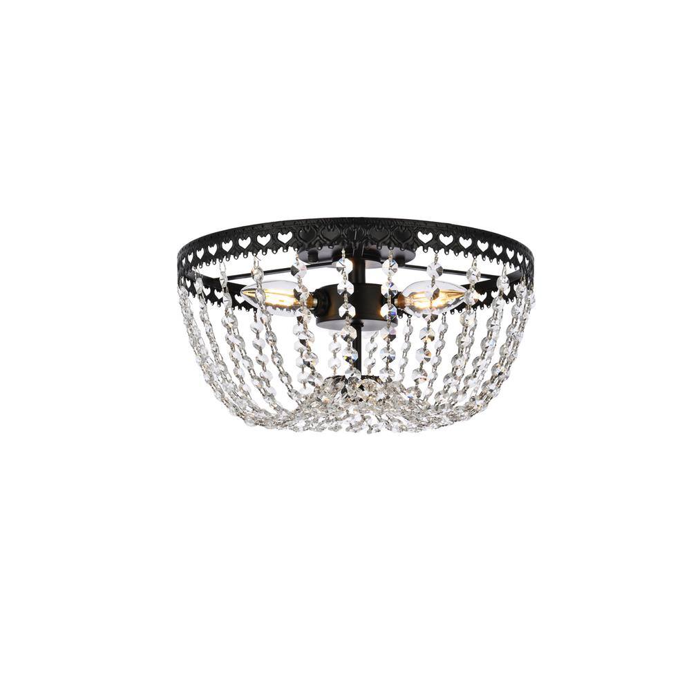 Alt View 5. Elegant Lighting - Kylie 12 inch flush mount in black - Black.
