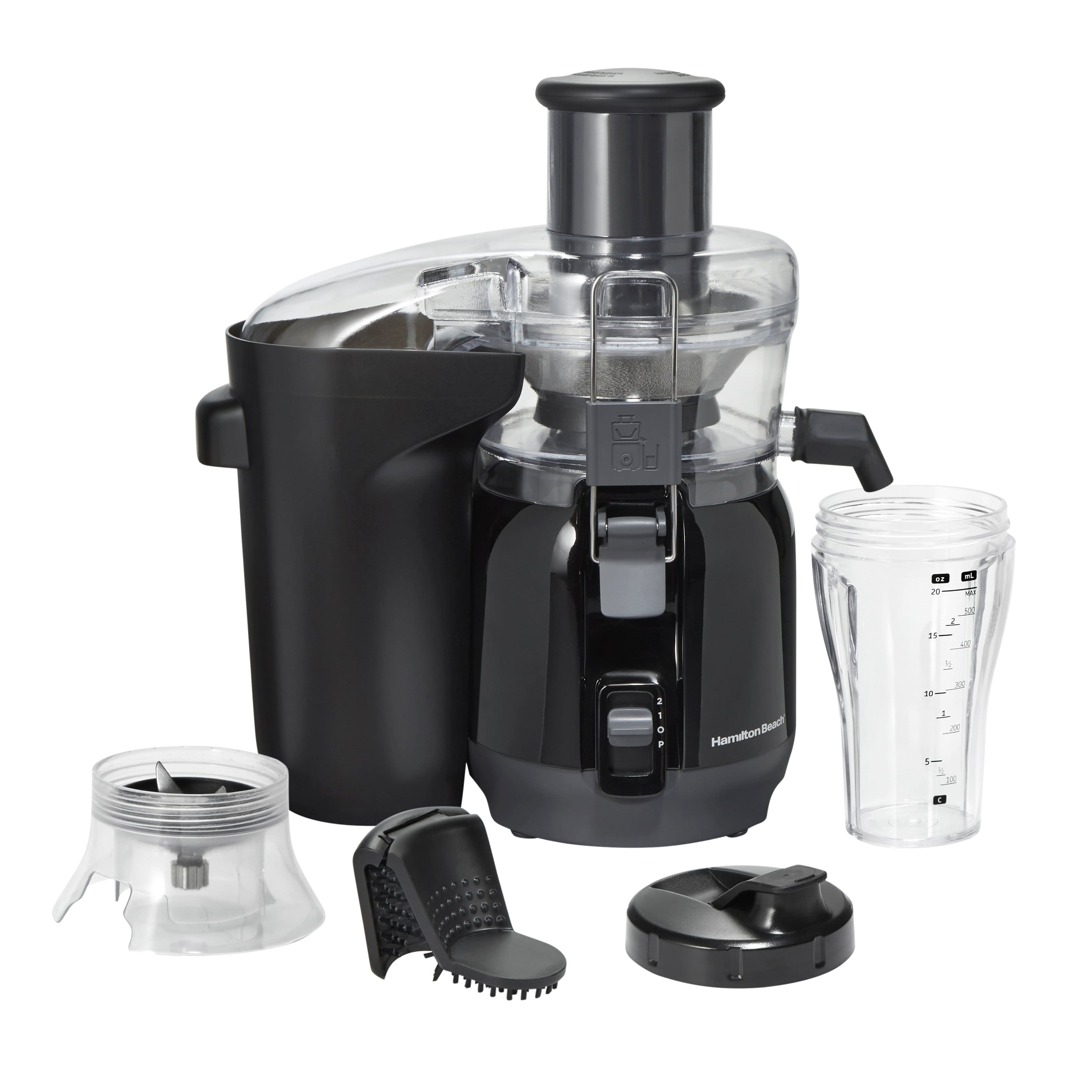 Front. Hamilton Beach - Big Mouth Juice and Blend 2-in-1 Juicer and Blender - BLACK.