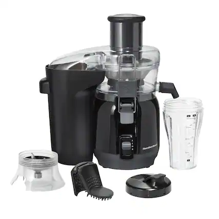Front. Hamilton Beach - Big Mouth Juice and Blend 2-in-1 Juicer and Blender - BLACK.