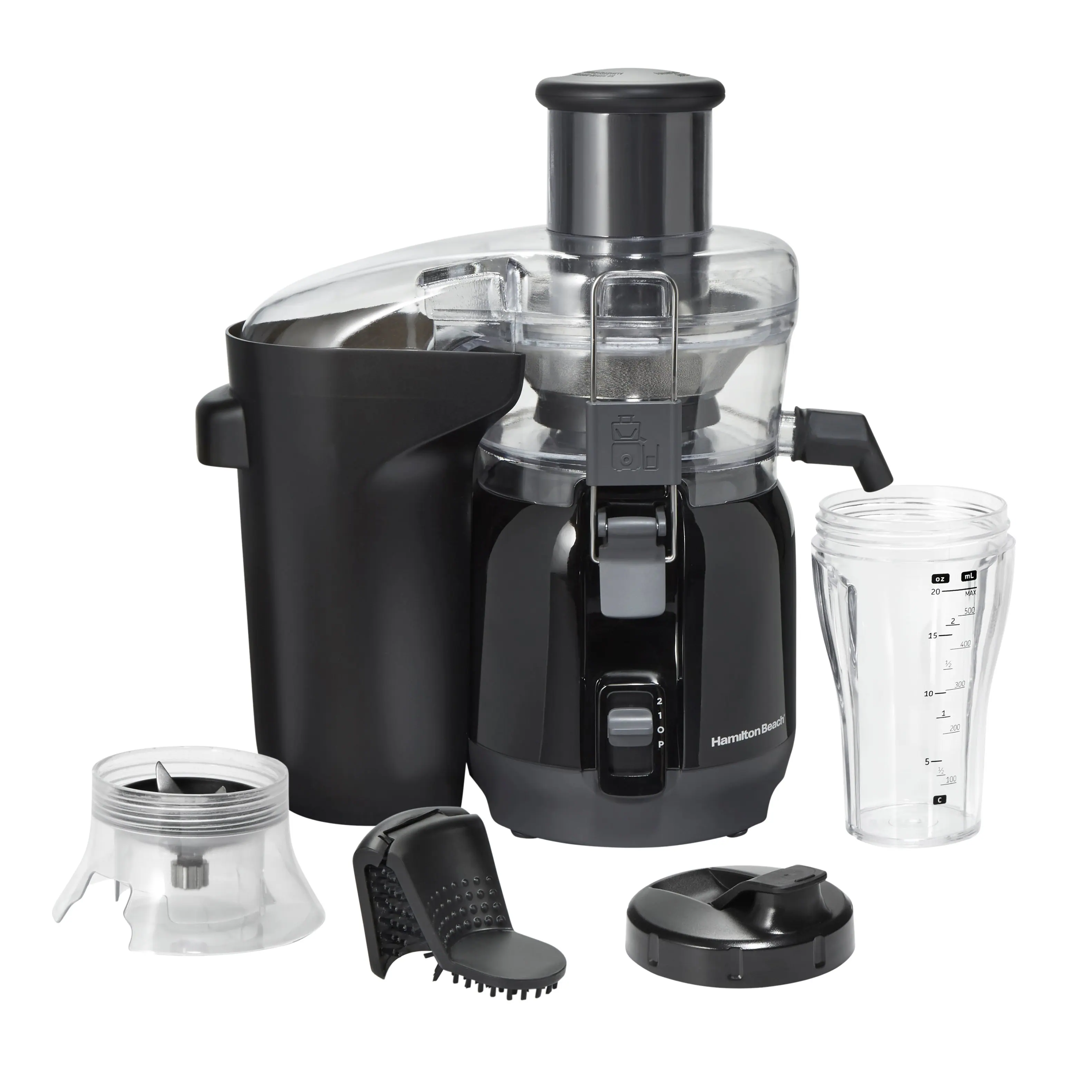 Front. Hamilton Beach - Big Mouth Juice and Blend 2-in-1 Juicer and Blender - BLACK.