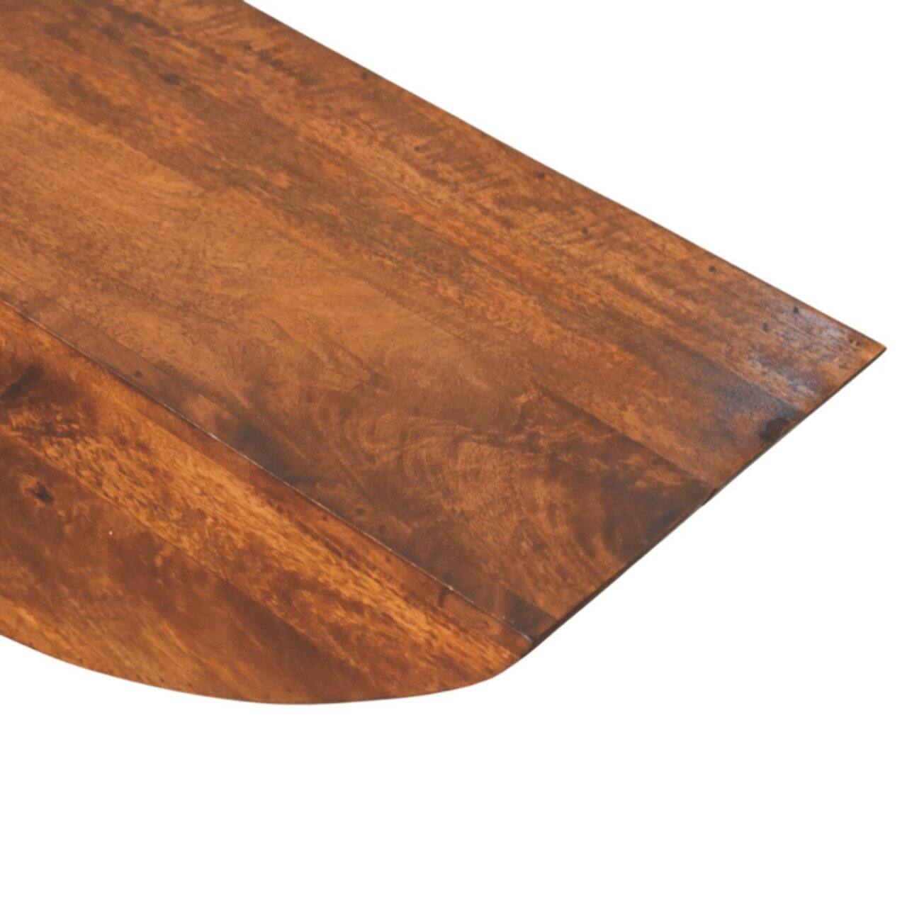 Alt View 4. Artisan Furniture - Artisan Furniture Solid Wood Crescent Floating Wall Shelf, Dark Brown - LIGHT BROWN.