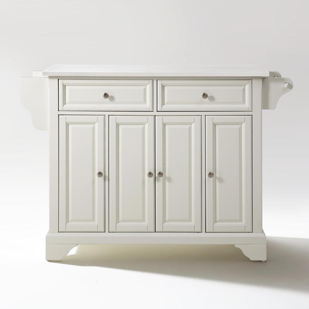 Angle. Crosley Furniture - Lafayette Stone Top Full Size Kitchen Island/Cart - White.