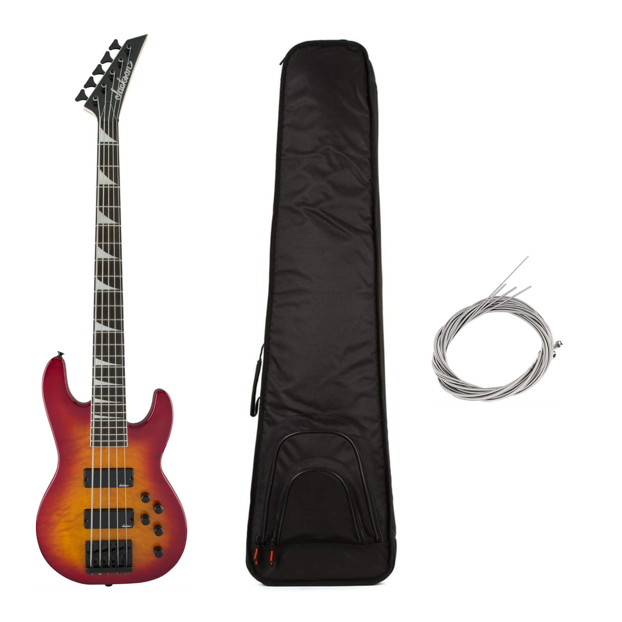 Jackson - JS Series JS3VQ 5-String Electric Guitar (Cherry) with Bag Bundle