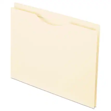 Front. Tops Business Forms - Manila Reinforced File Jackets, 2-Ply Straight Tab, Letter-Size, Manila, 50/Box.