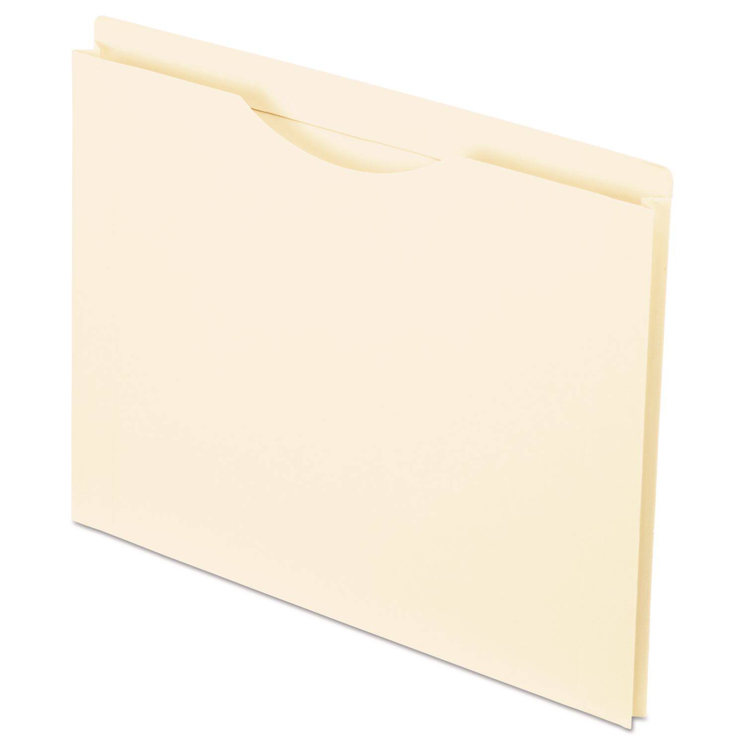 Front. Tops Business Forms - Manila Reinforced File Jackets, 2-Ply Straight Tab, Letter-Size, Manila, 50/Box.