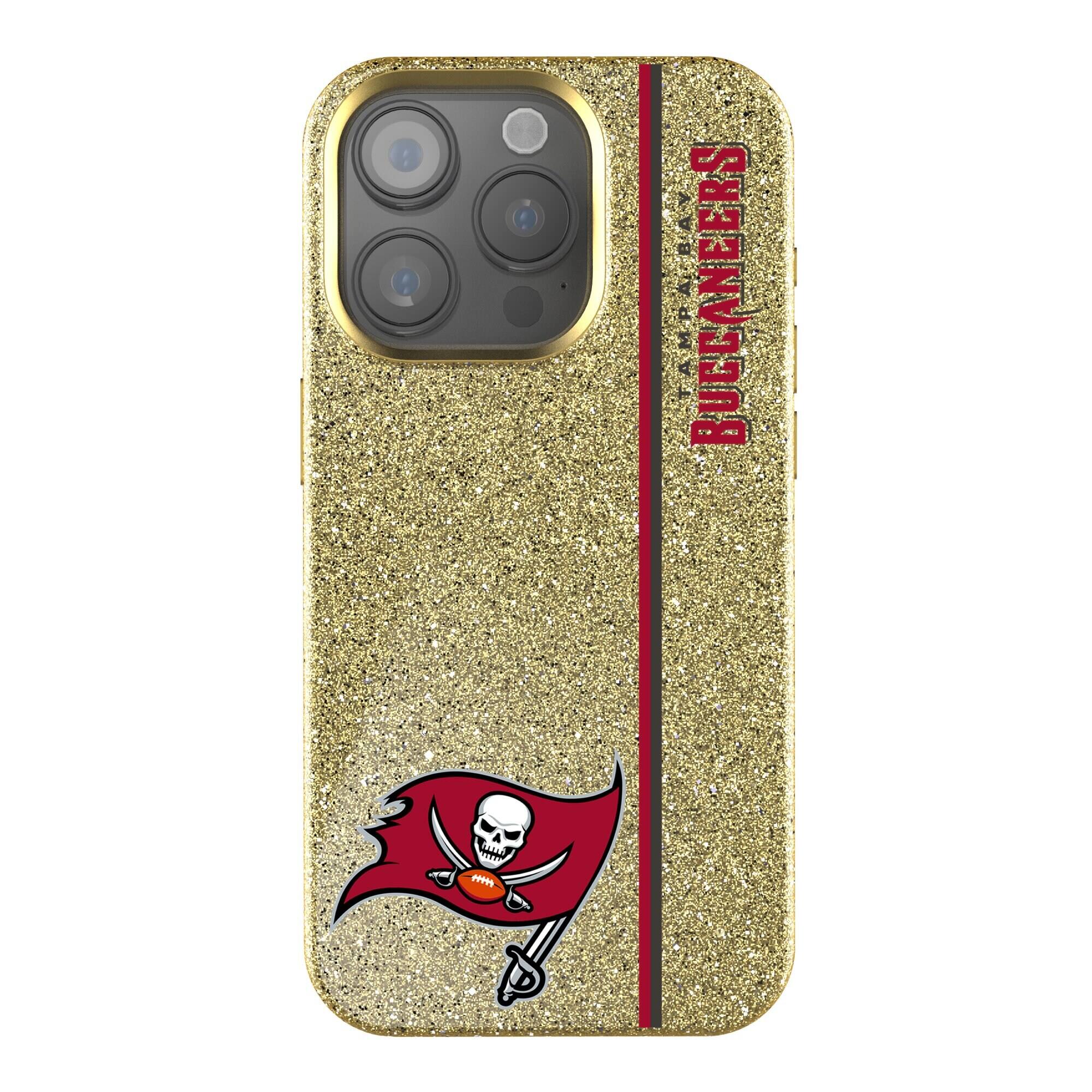 Front. Keyscaper - Tampa Bay Buccaneers iPhone Bling Case - 14 Pro - Gold.