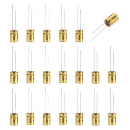 Unique Bargains - 15uF 100V Non-Polarized Electrolytic Capacitor, 8x12mm Aluminum Audio Cap, for DIY Tweeter, 20pcs - Gold