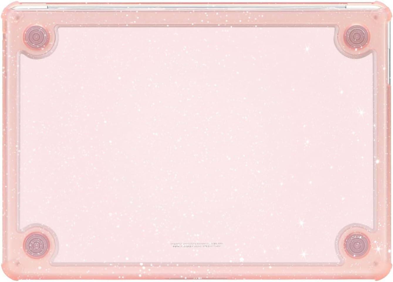Alt View 3. mosiso - For MacBook Air 13.6 inch M5 A3449 M4 A240 M3 A3113 M2 A2681 2026-2022, Glitter Plastic Hard Shell with TPU Bumper - Pink.