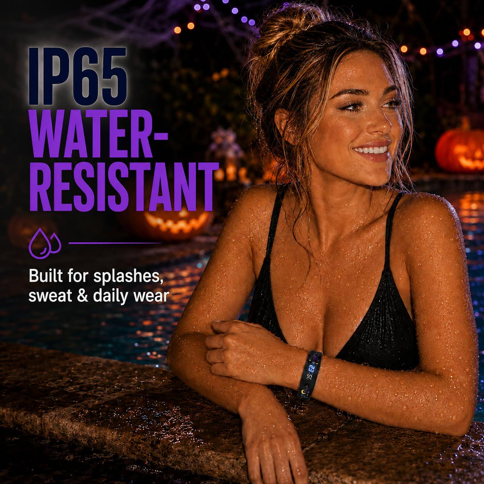 IP65 WATER-RESISTANT  
Built for splashes, sweat & daily wear  
23:50