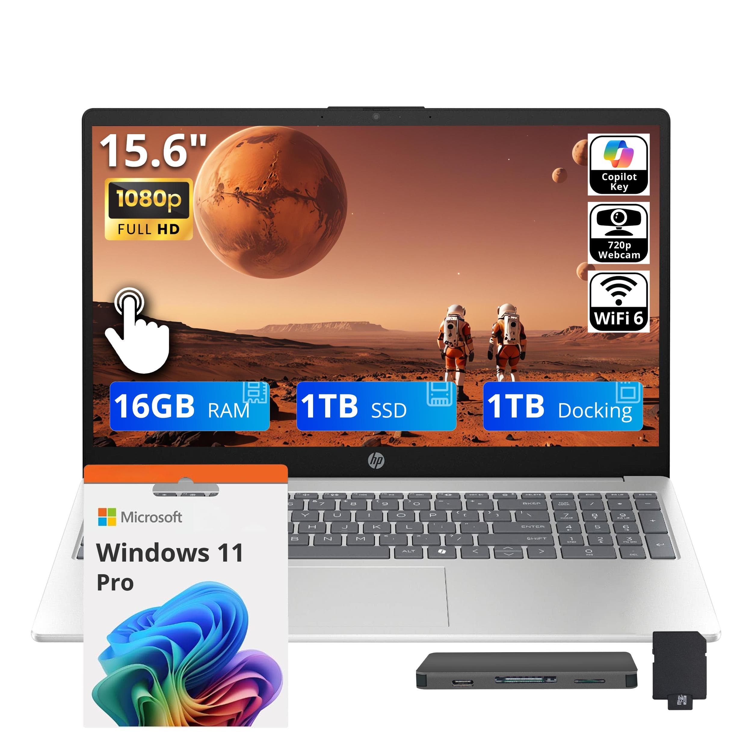 "HP - Upgraded - 15.6"" FHD IPS Touch Laptop,Intel Core i5-1334U,16GB RAM,1TB SSD+1TB Dock Set,Numeric Keypad,WiFi 6,Win11 Pro - Silver" price history on PriceWatchPro
