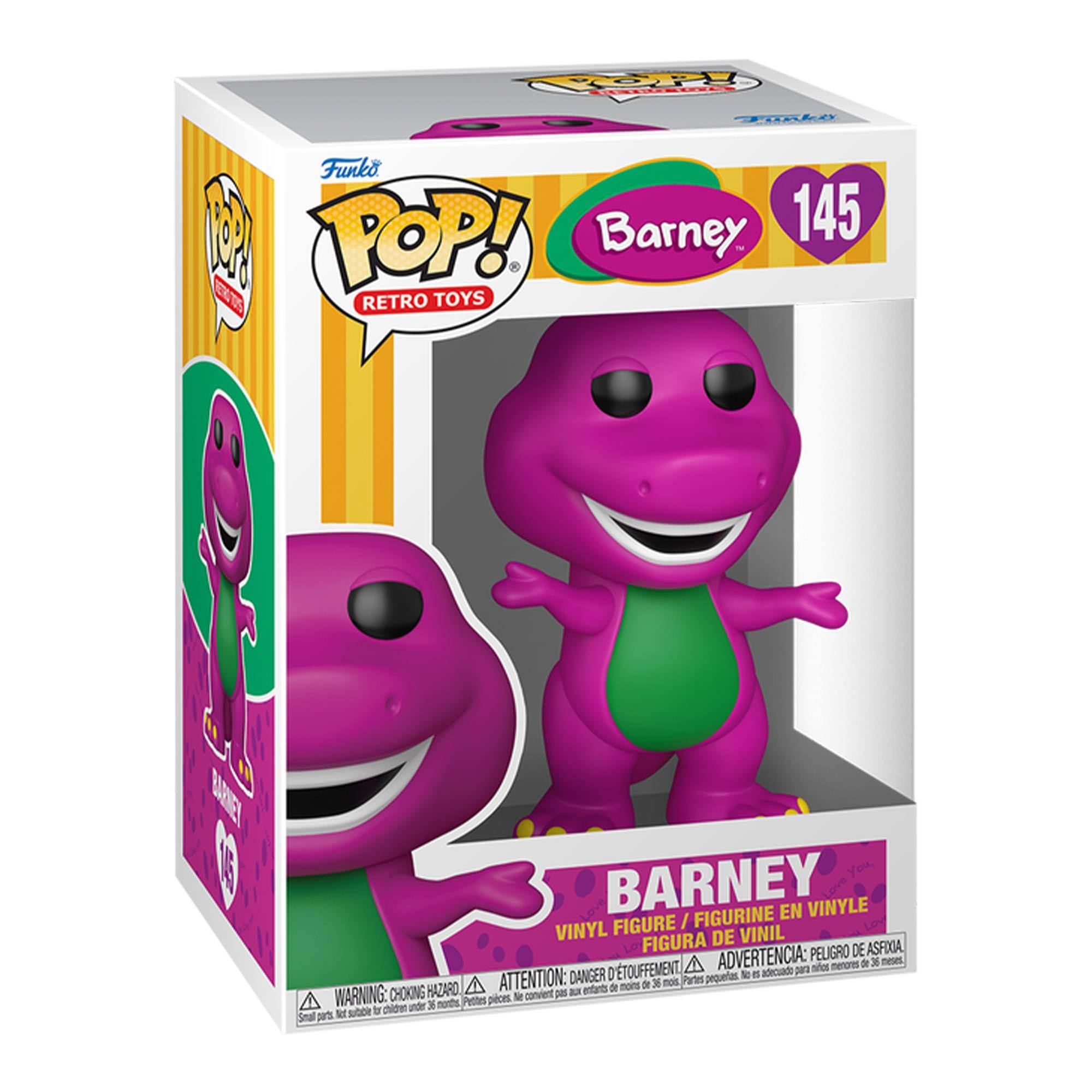 Funko POP! RETRO TOYS  
Barney 145  

VINYL FIGURE / FIGURINE EN VINYLE / FIGURA DE VINIL / FIGURA DE VINIL  
DANGER DE ASFIXIA / ATTENTION: D'ÉTOUFFEMENT / ADVERTENCIA: PEQUEÑOS PIECES QUE PUEDE SER UN RIESGO DE ASFIXIA / WARNING: CHOKING HAZARD  

A partir de 36 meses / 3 ans / 36 meses / 3 años  
No suitable for children under 3 years / Ne convient pas aux enfants de moins de 3 ans / No es adecuado para niños menores de 3 años / Not suitable for children under 3 years