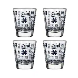 Logo Brands - Notre Dame Fighting Irish 4-Pack 2oz. Shot Glass Set - Multicolor