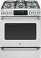 GE - Cafe 5.4 Cu. Ft. Self-Cleaning Freestanding Gas Convection Range - Stainless steel-Front_Standard