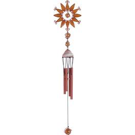 FC Design - 22" Long Sunflowerwith Copprt Gem Wind Chime Outdoor Patio or Garden Hanging Decoration - Multi-Color