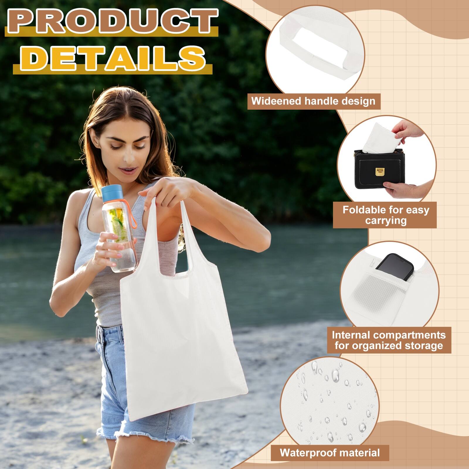 PRODUCT DETAILS

- Wideened handle design
- Foldable for easy carrying
- Internal compartments for organized storage
- Waterproof material