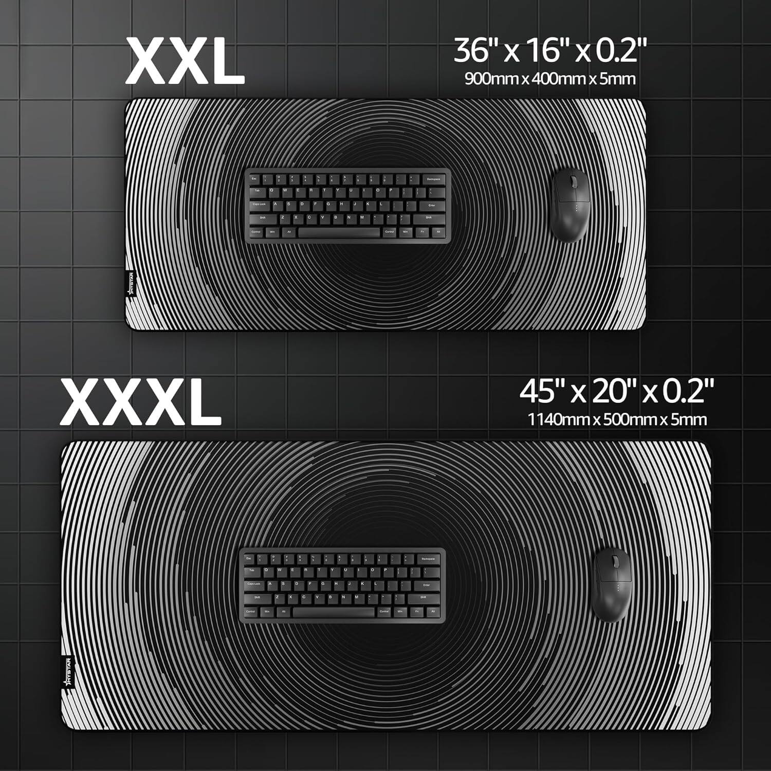 XXL  
36" x 16" x 0.2"  
900mm x 400mm x 5mm  

XXL  
45" x 20" x 0.2"  
1140mm x 500mm x 5mm