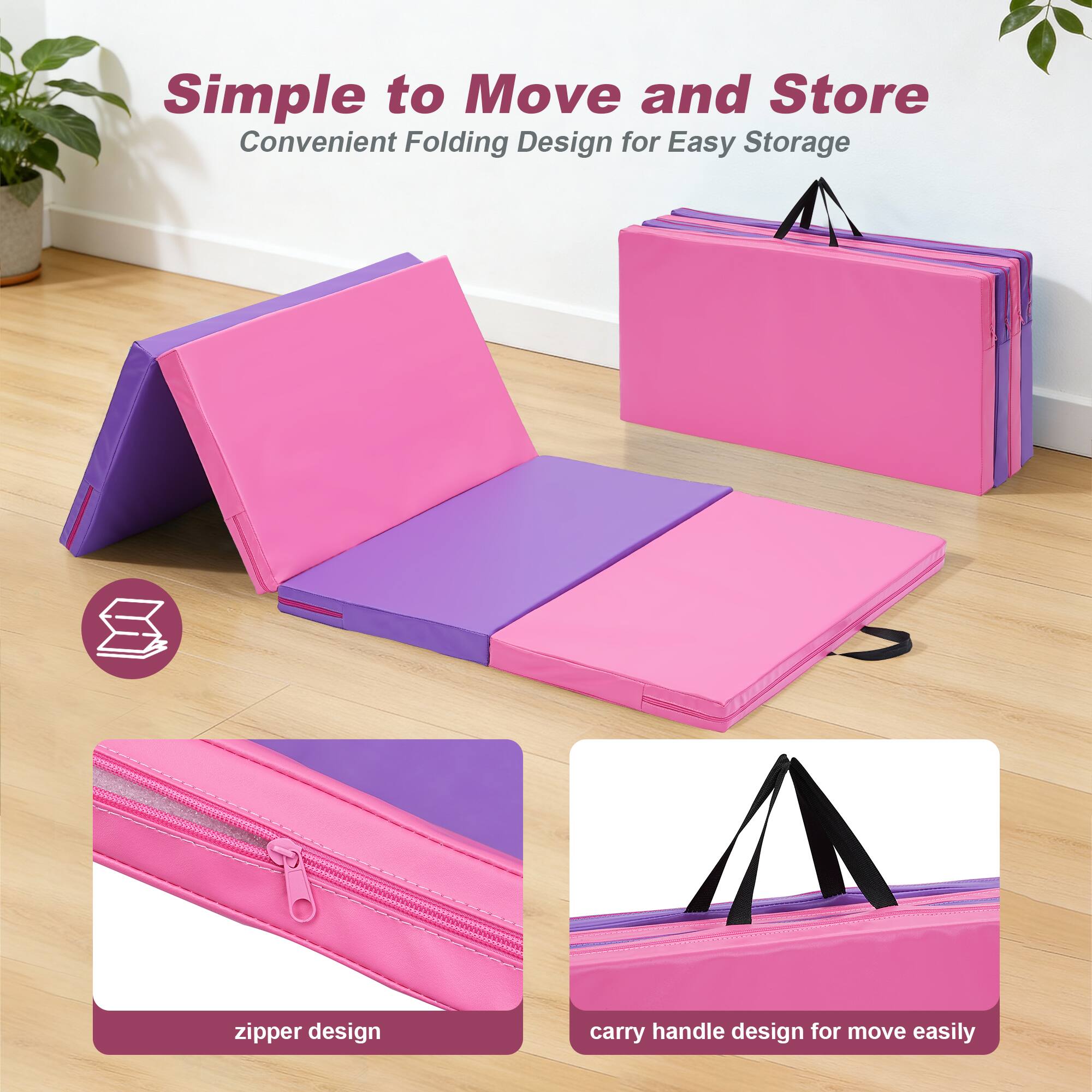 Simple to Move and Store  
Convenient Folding Design for Easy Storage  

zipper design  
carry handle design for move easily