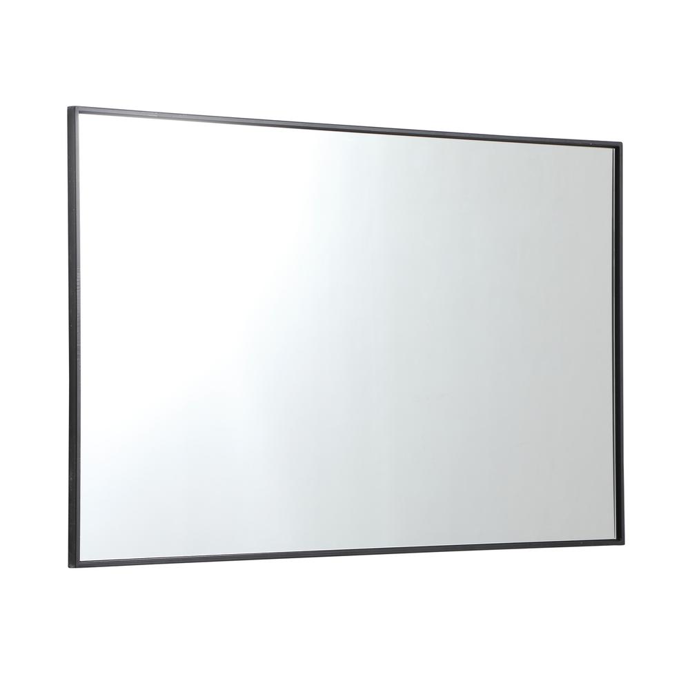 Alt View 2. Elegant Decor - Metal frame rectangle mirror 30 inch in Black - Black.