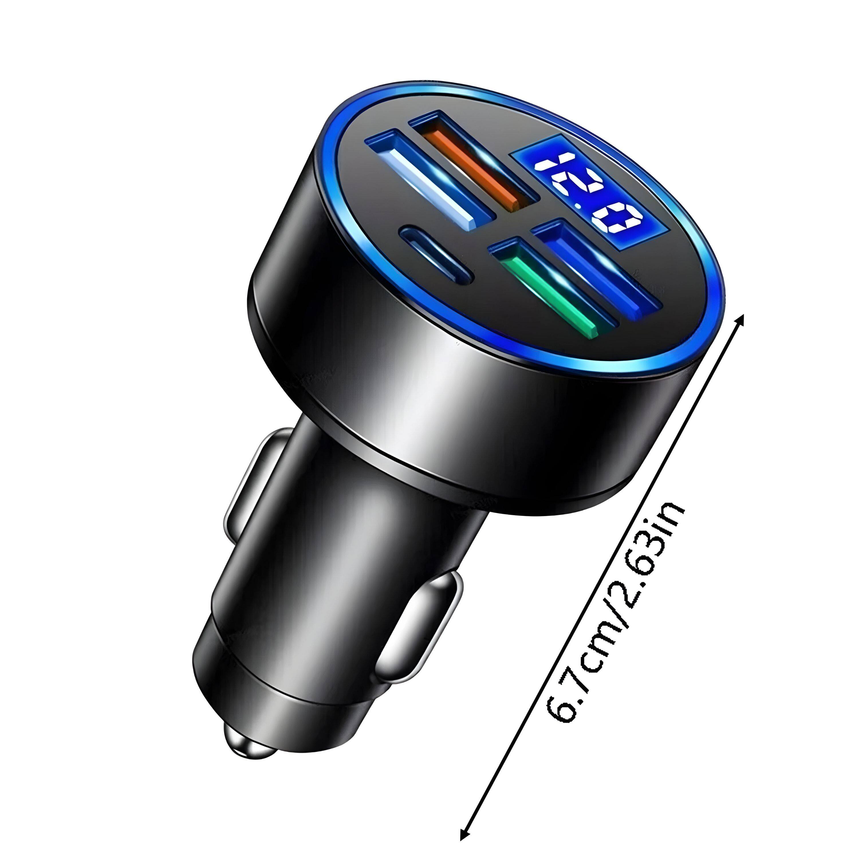 Angle. Kitcheniva - USB Port Super Fast Car Charger Adapter For iPhone Android Cell Phone - Black.