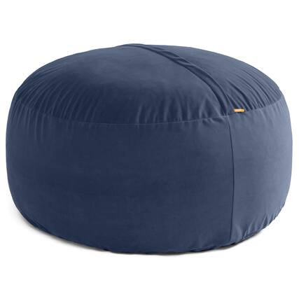 Front. Jaxx - Jaxx 5 Foot Saxx - Large Round Bean Bag Chair for Adults - Lush Velvet Navy Blue - Lush Velvet Navy Blue.