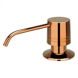 Akicon - Brass Built-in Soap Dispenser for Kitchen Sink Refill from Top with 17 oz. Bottle - Copper