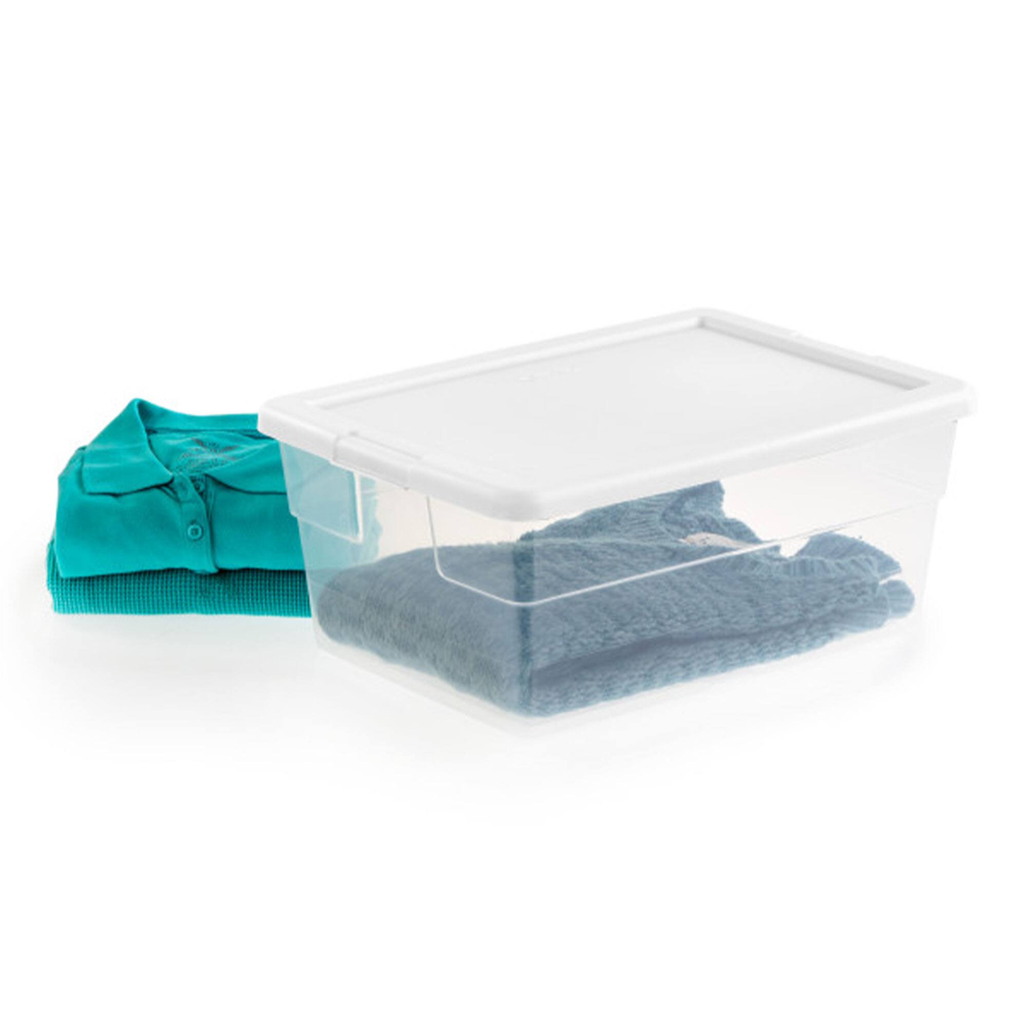 Alt View 8. Sterilite - Sterilite 16 Quart Stacking Storage Box Container Tub with Lid, Clear (12 Pack) - Clear.